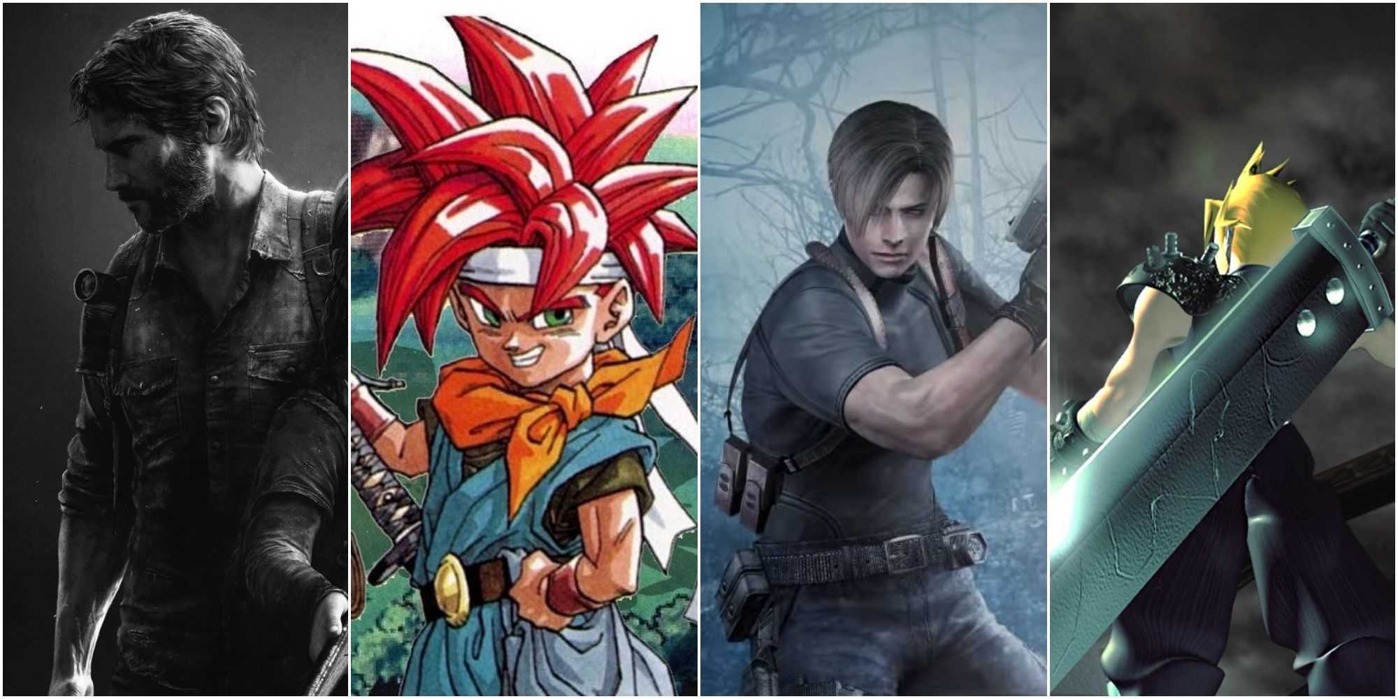 Chrono Trigger, Resident Evil 4 Leon Kennedy, The Last Of Us Joel Miller, Final Fantasy 7 Cloud Strife