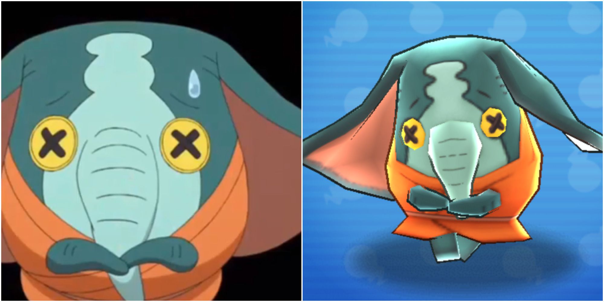 Fidgephant as it appears in the yokai watch anime and wibble wobble game