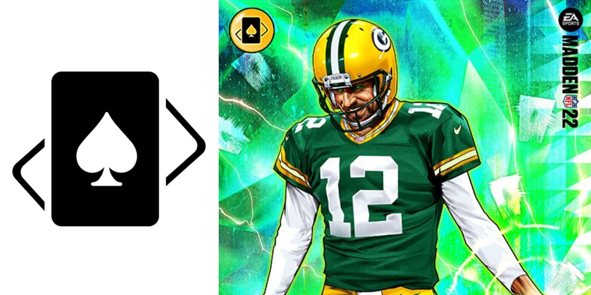Gambler logo on left with Aaron Rodgers card art on right