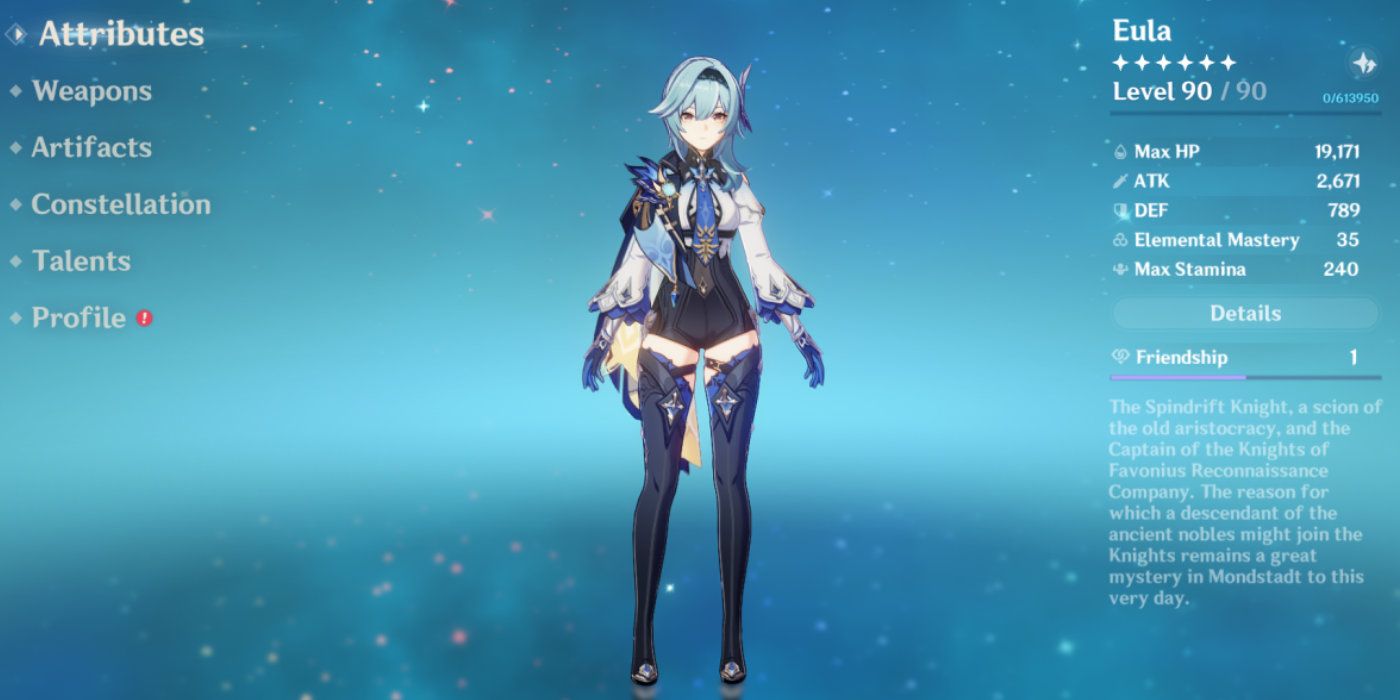 Genshin Impact Eula In Menu Level 90