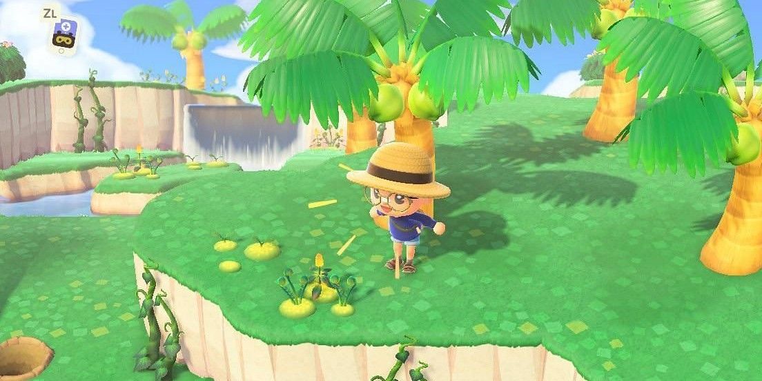 animal crossing new horizons 2.0 villager discovers glowing moss on island