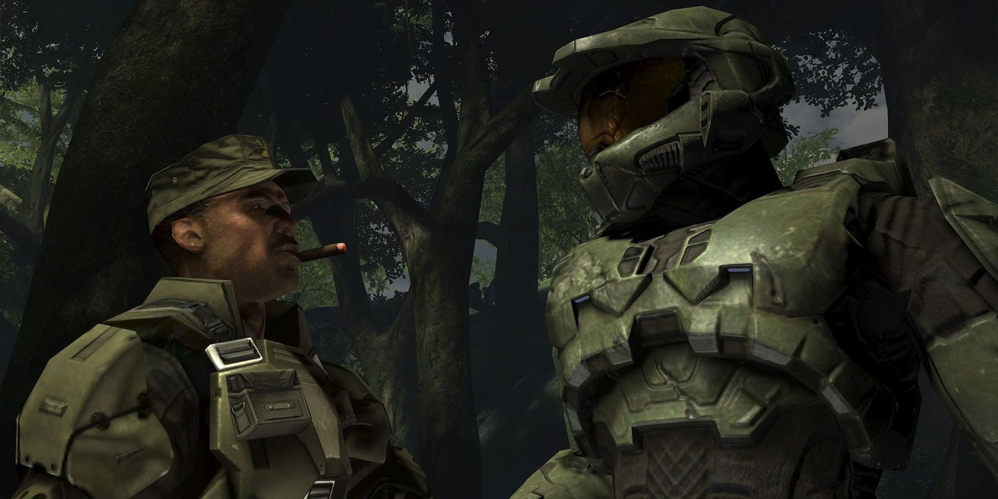 Master Chief and Johnson in the jungle