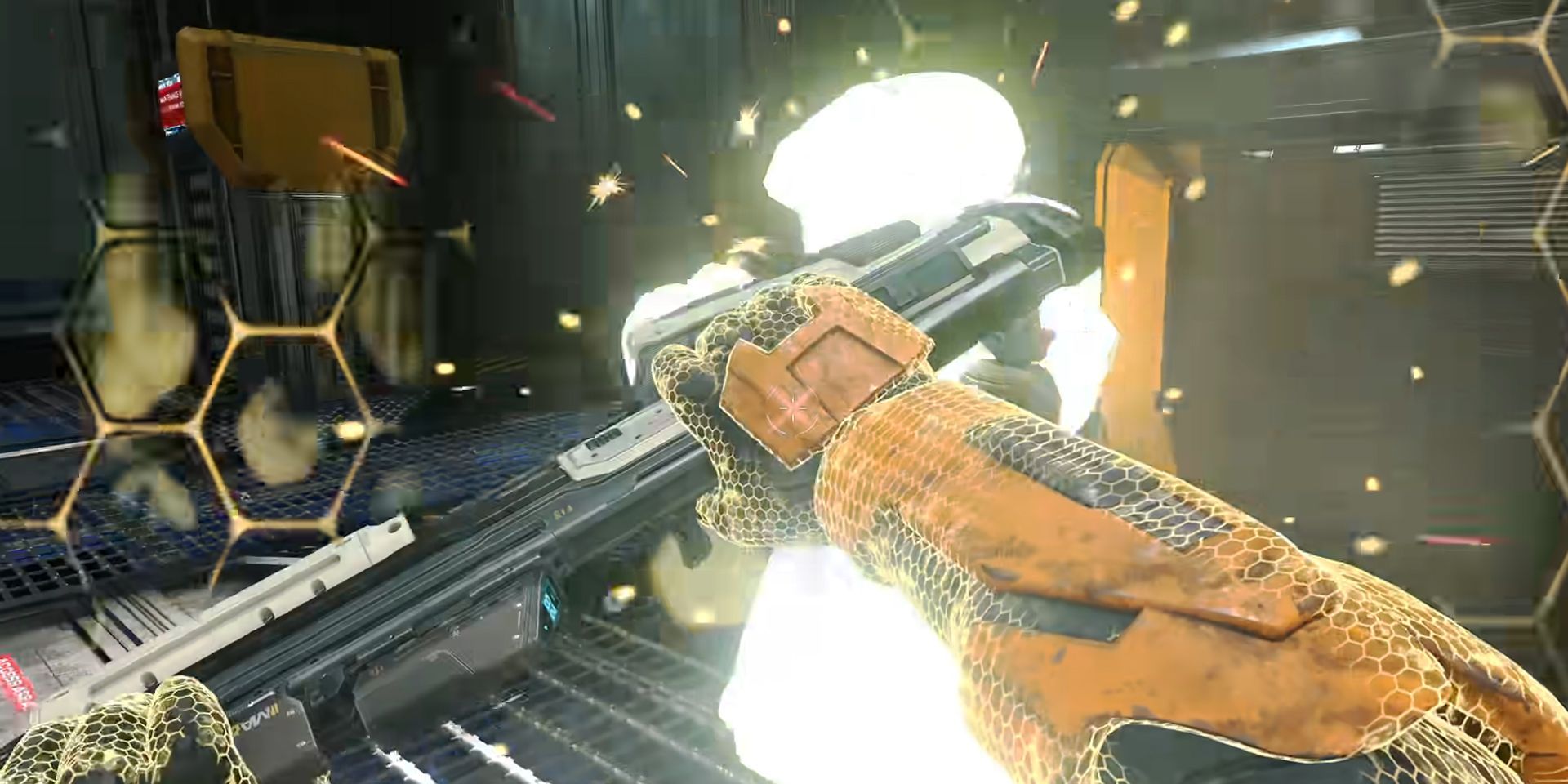 A screenshot showing a melee attack in Halo Infinite