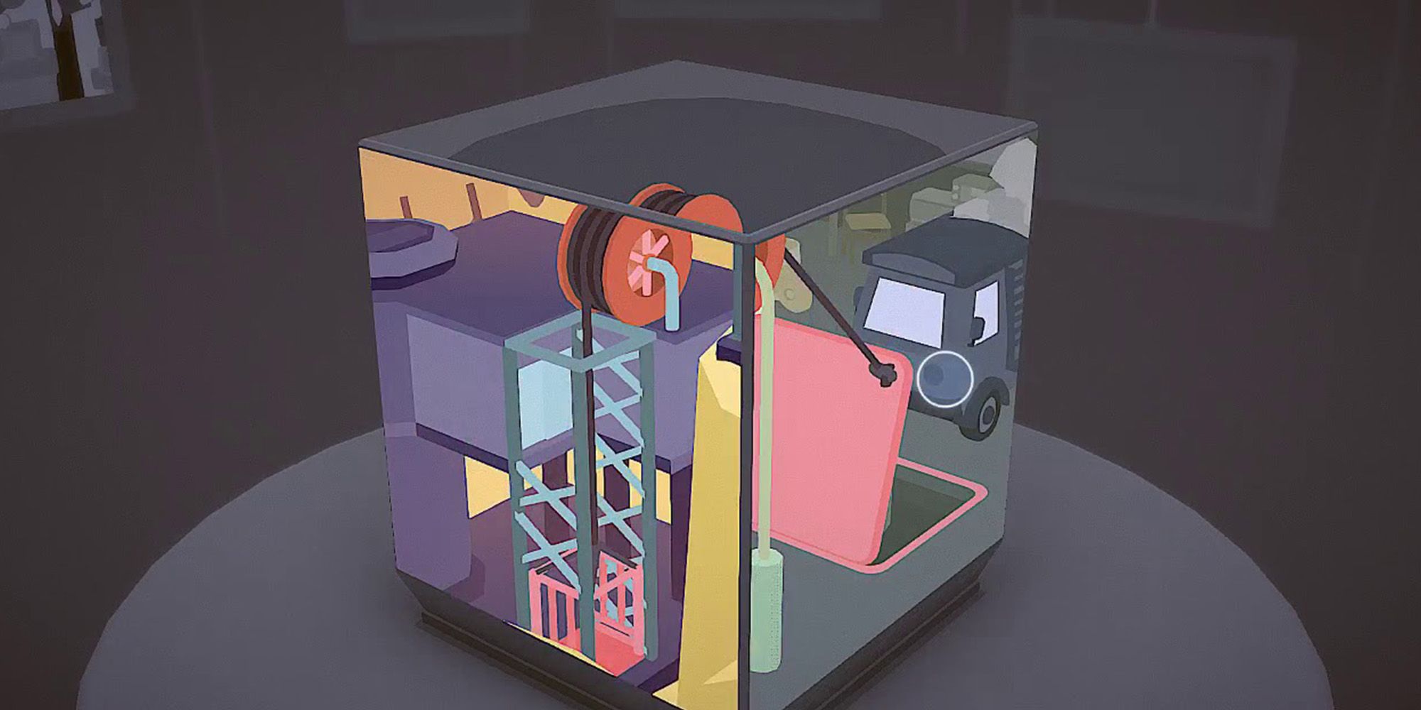 A Puzzle in Moncage utilizing all sides of the cube