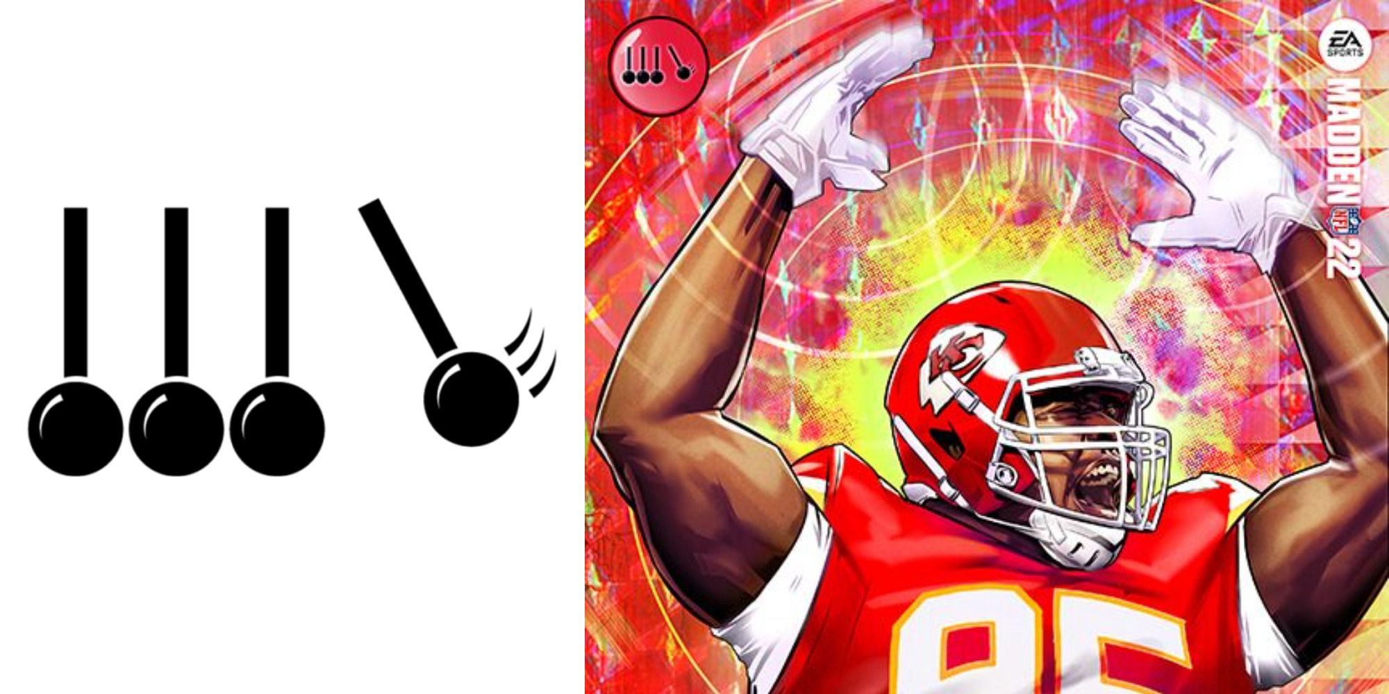 Momentum Shift logo on the left with Chris Jones card art on the right