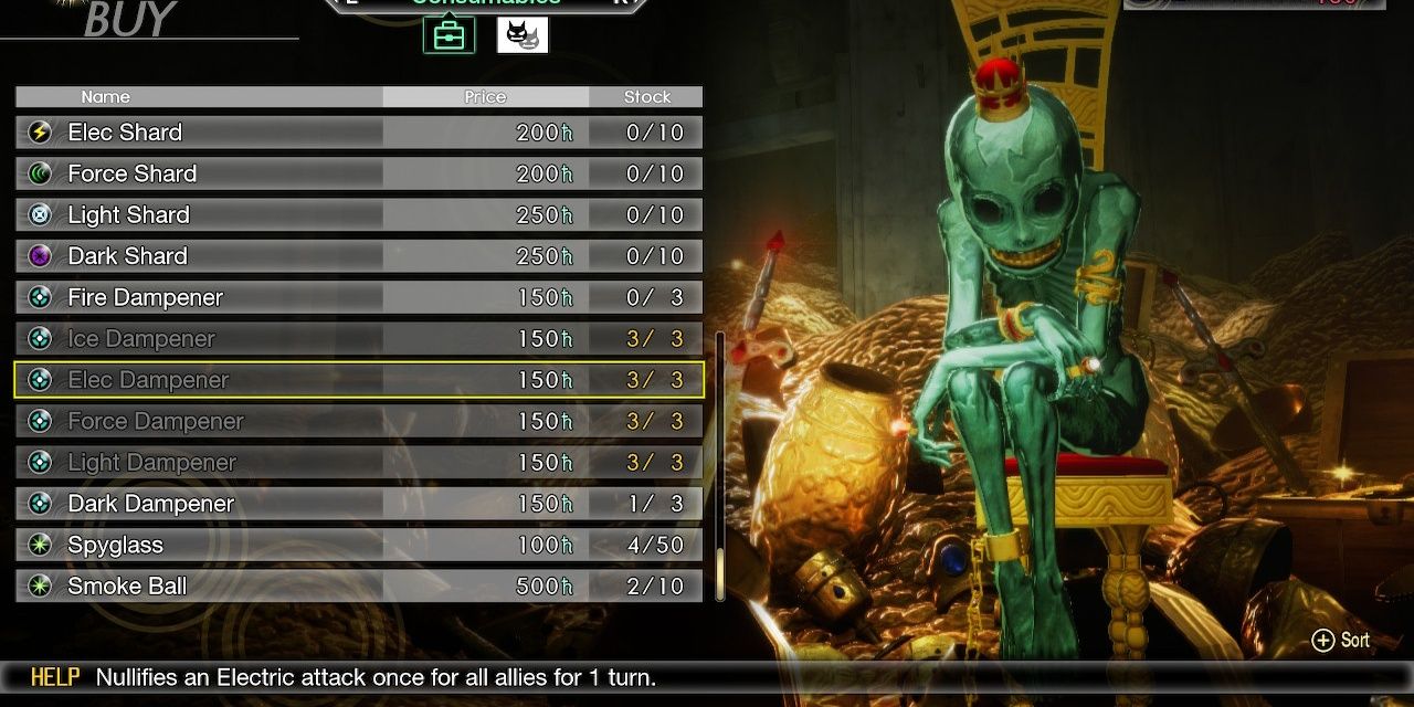 Shin Megami Tensei 5 Shopkeeper Screen