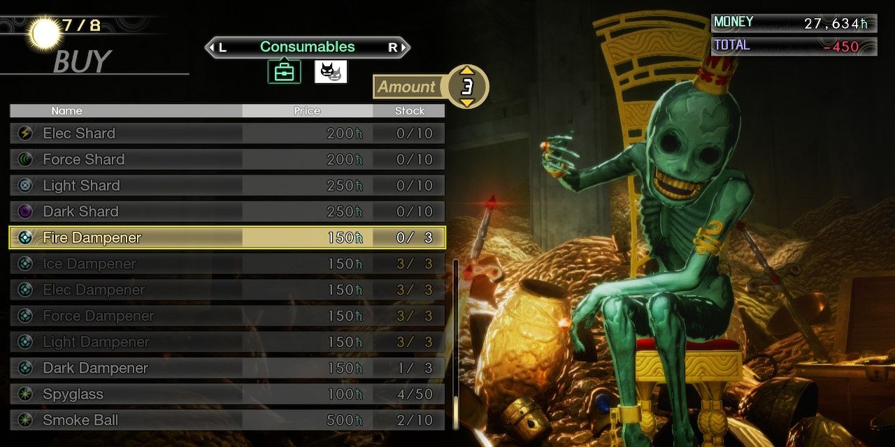 Shin Megami Tensei 5 Shopping for Fire Dampers