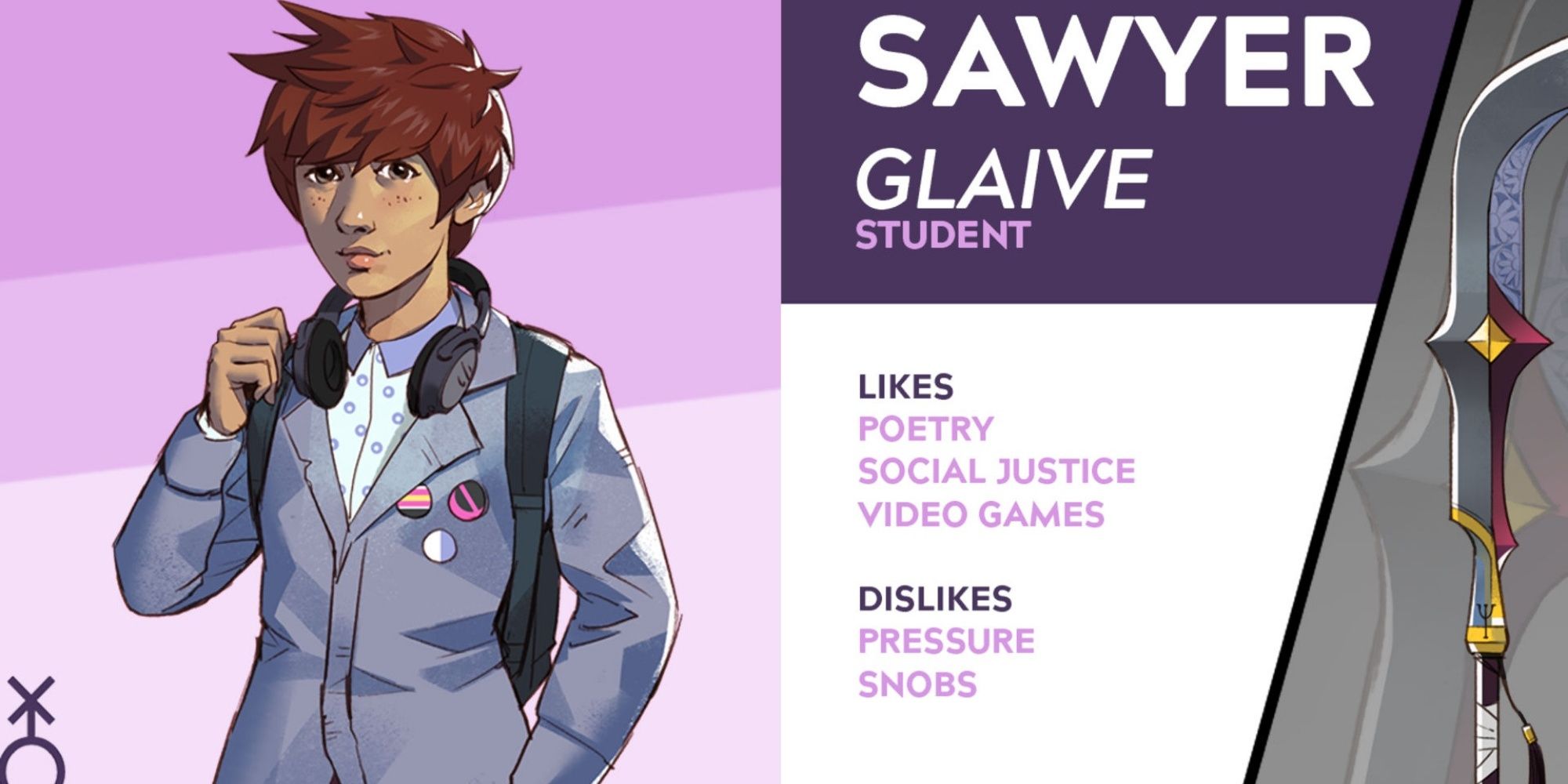 Sawyer's likes and dislikes in boyfriend dungeon