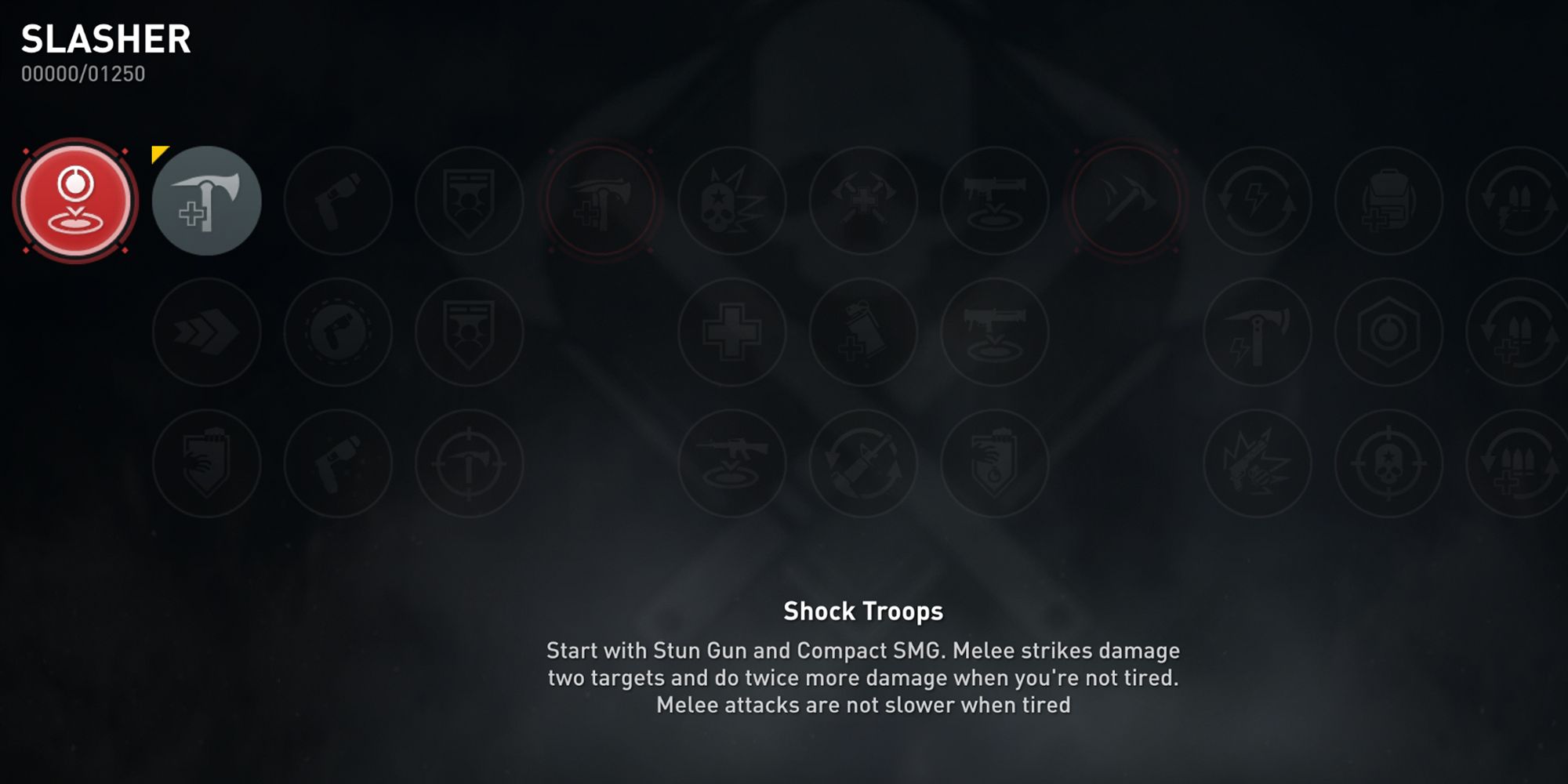 World War Z  Slasher Class information screen.