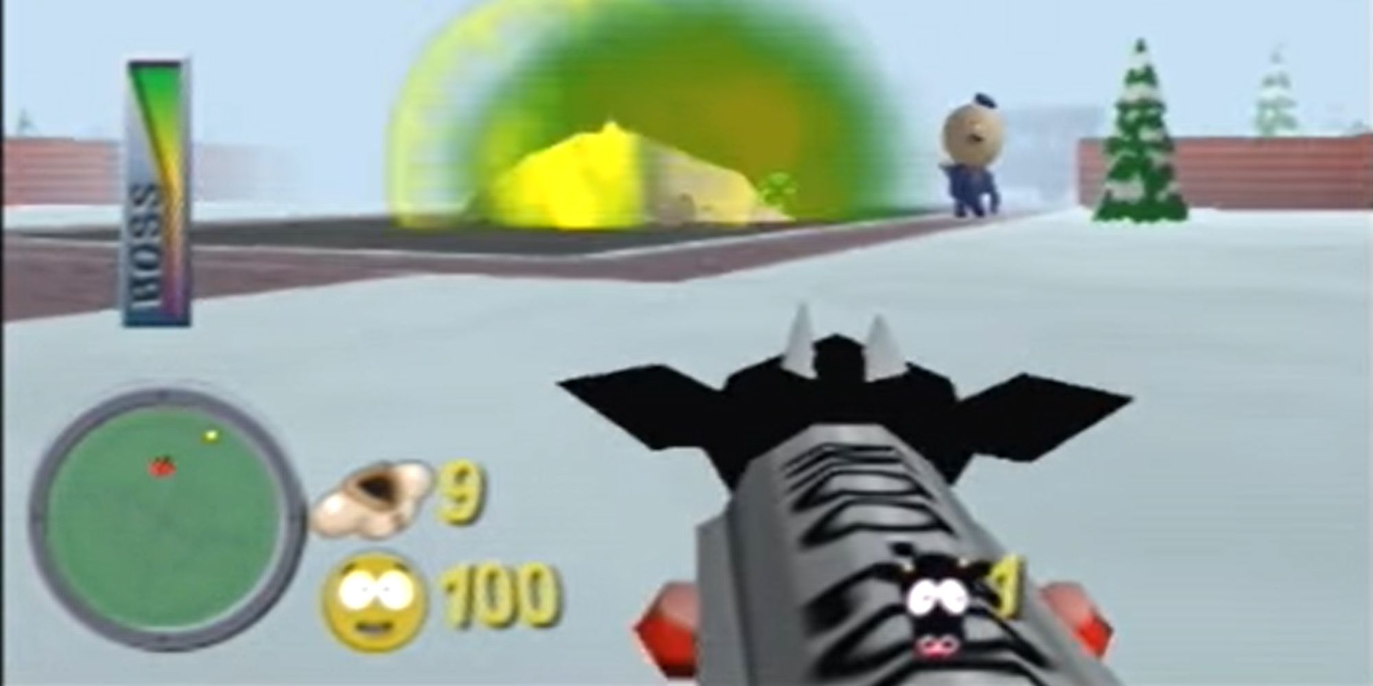 South Park N64 Screenshot Of Cow Launcher