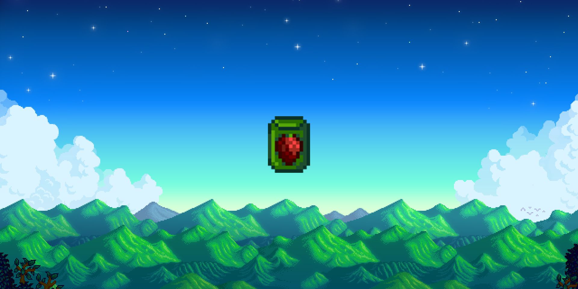 Stardew Valley Beet Seeds on pixel mountain background