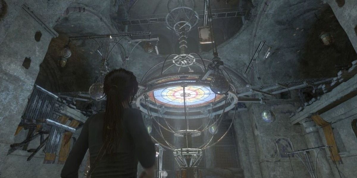 the orrery puzzle tomb raider in game screenshot