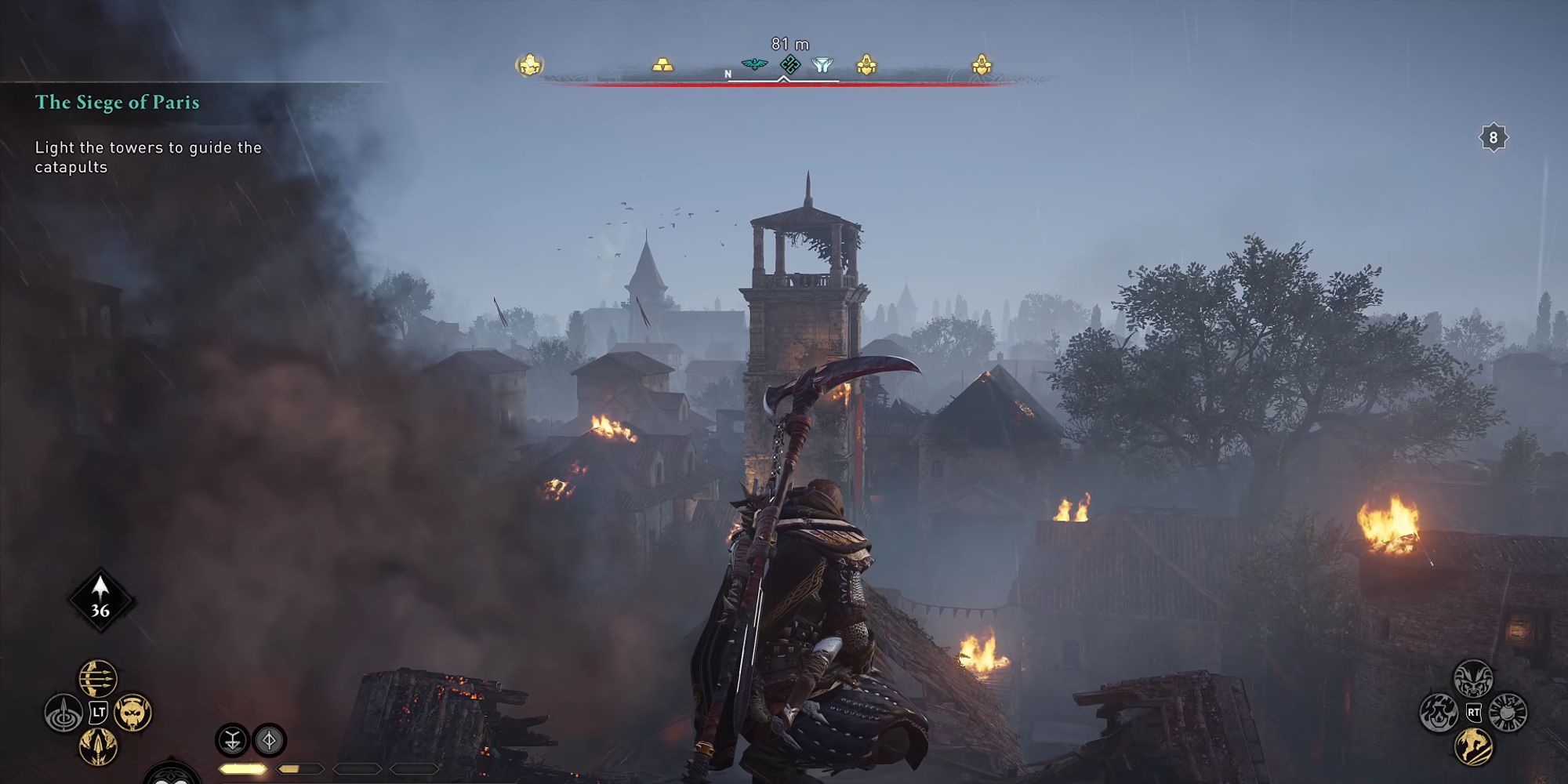 Eagle view of paris during siege AC VALHALLA