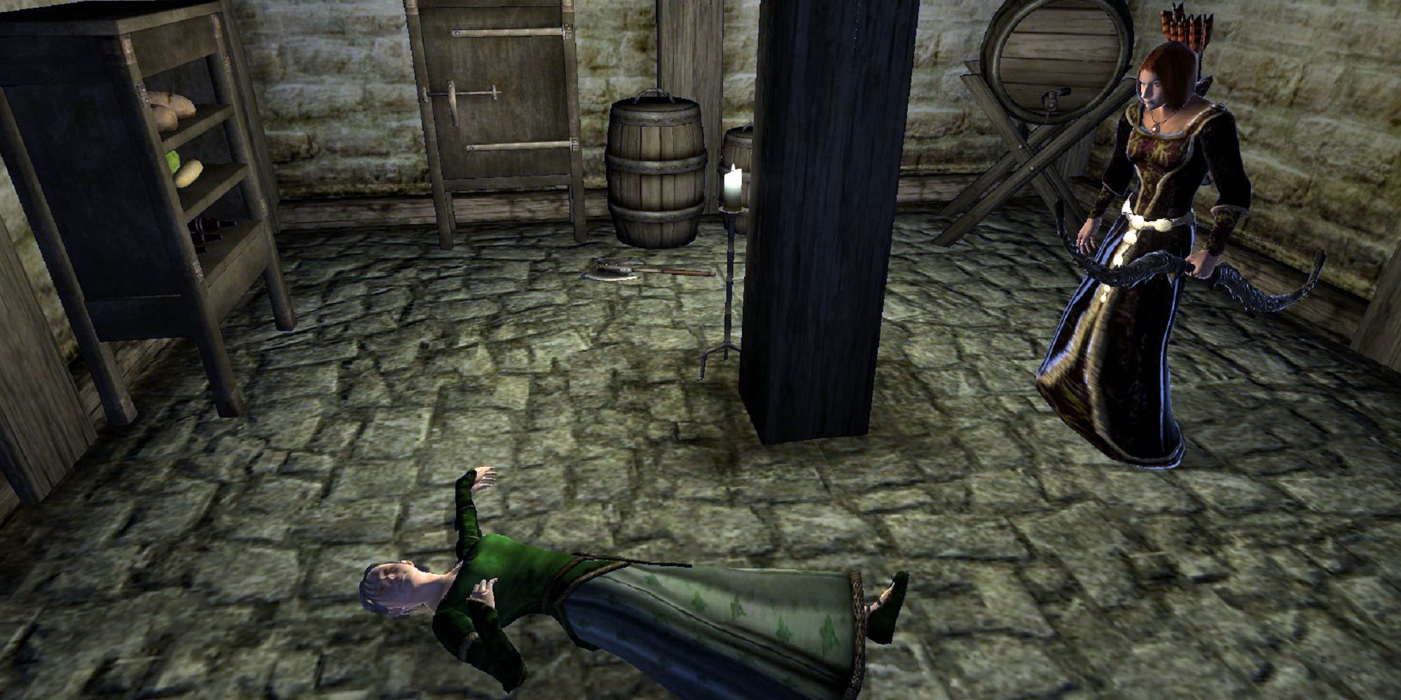 Oblivion NPC Standing Over Body
