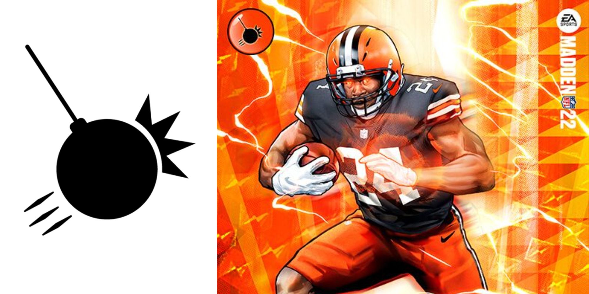 Wrecking Ball logo on the left with Nick Chubb card art on the right