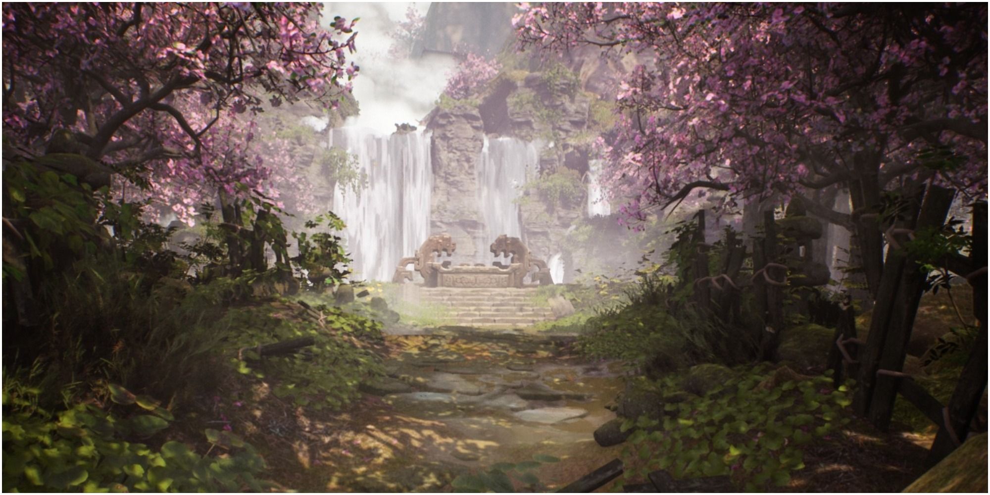 Xuan yuan forestry and waterfall in the distance