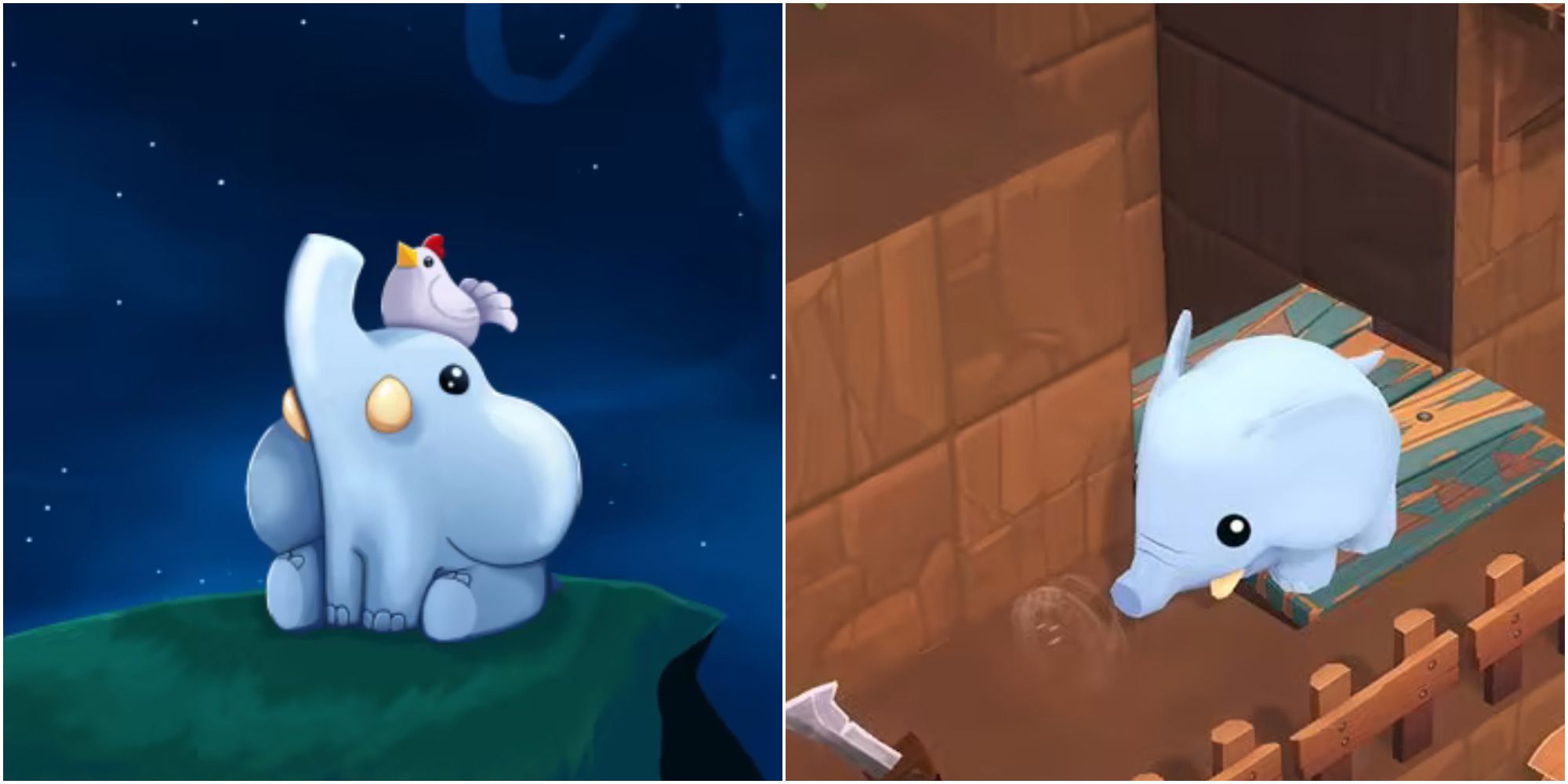 Art and Gameplay from Yono and the Celestial Elephants