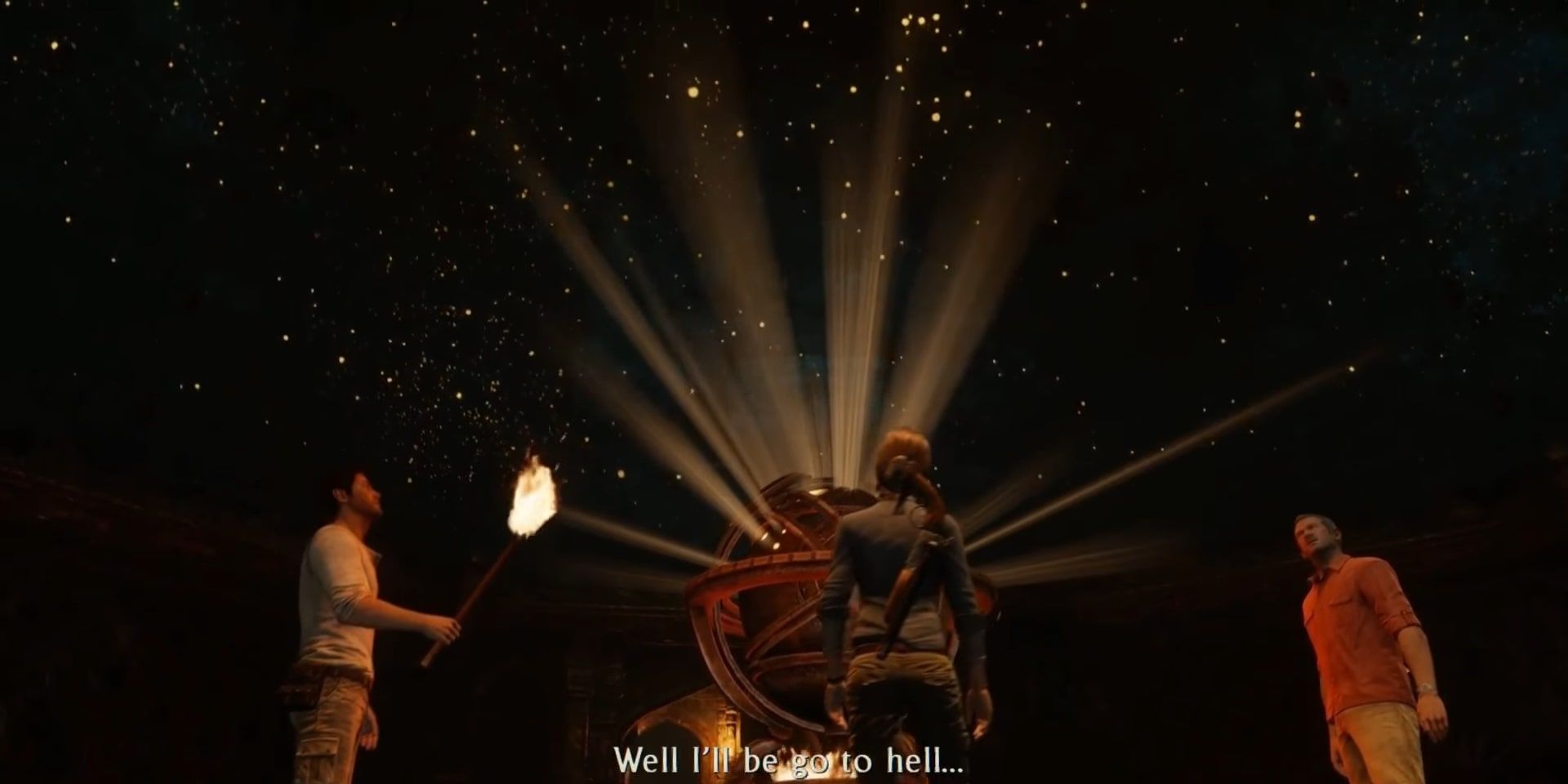 Nathan, Elena, and Sully in Uncharted 3: Drake's Deception