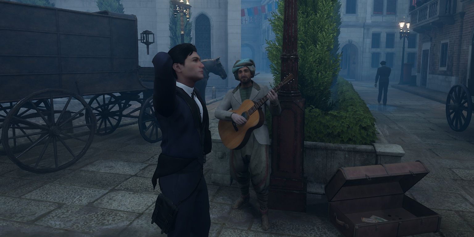 a performing street musician in sherlock holmes chapter one