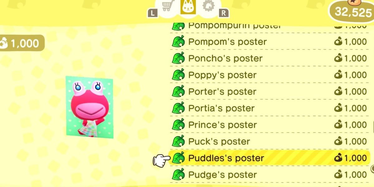 Animal Crossing New Horizons Buying NPC Posters Harv's Island