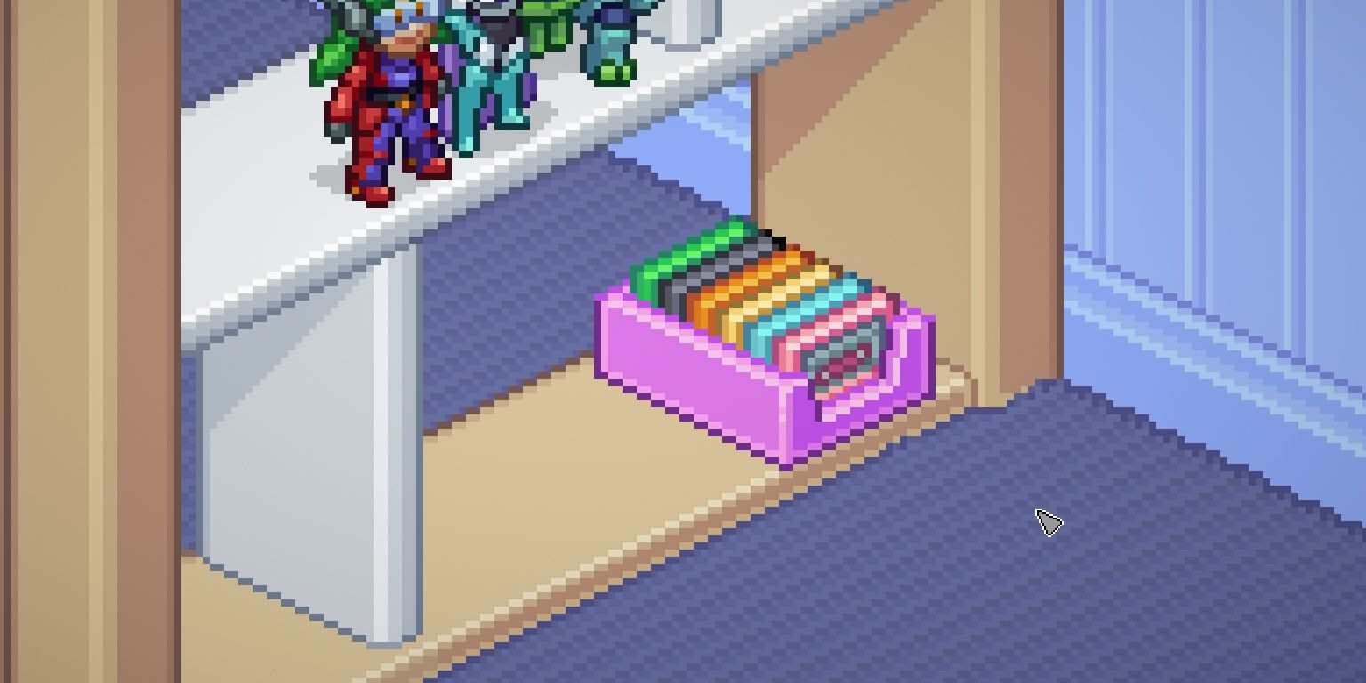 cassette tapes and action figures in unpacking