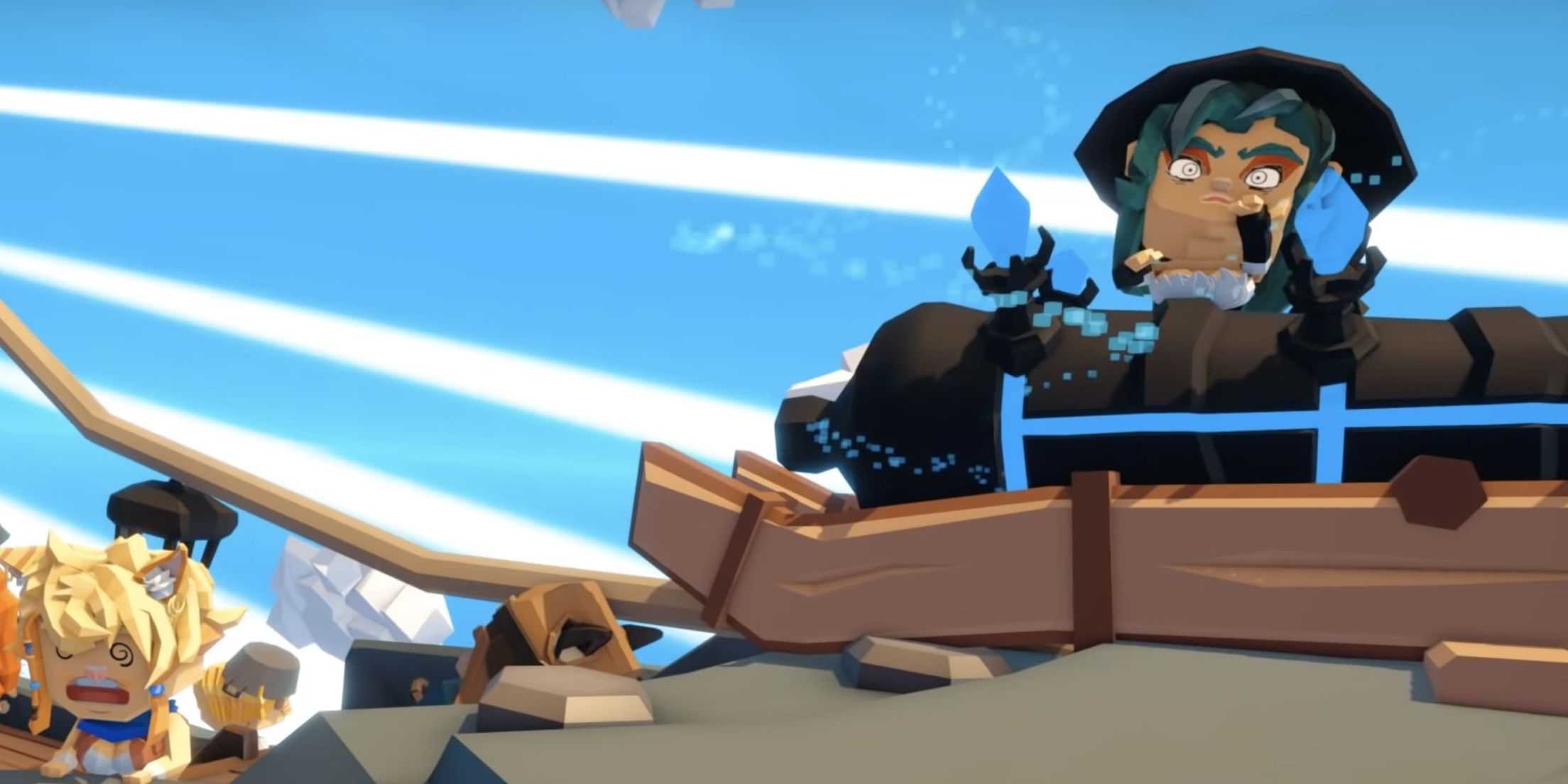 characters aboard an airship in epic chef