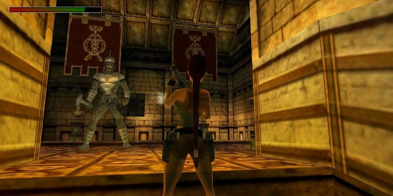 colosseum tomb raider in game screenshot of boss fight
