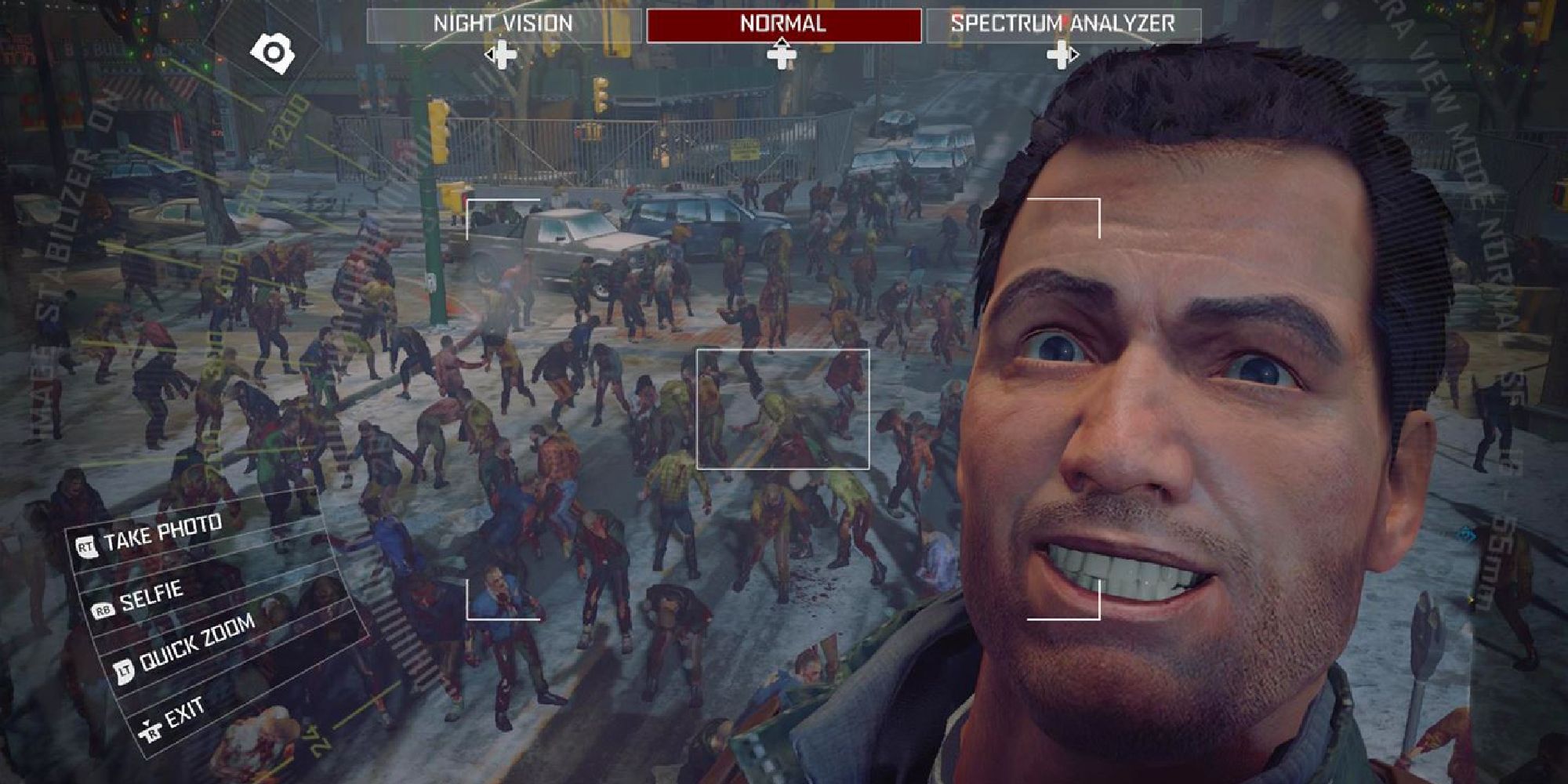 Frank West takes a selfie in Dead Rising 4
