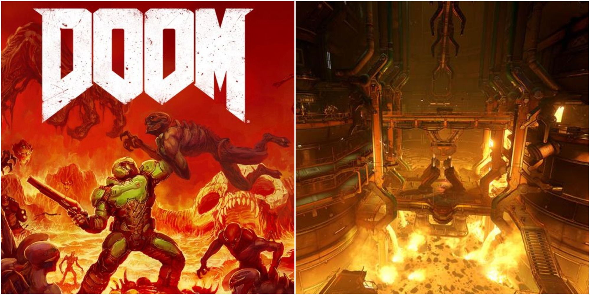 doom 2016 cover and level shot