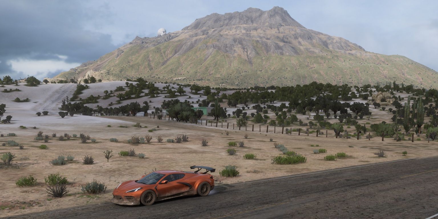driving through the volcanic desert in forza horizon 5