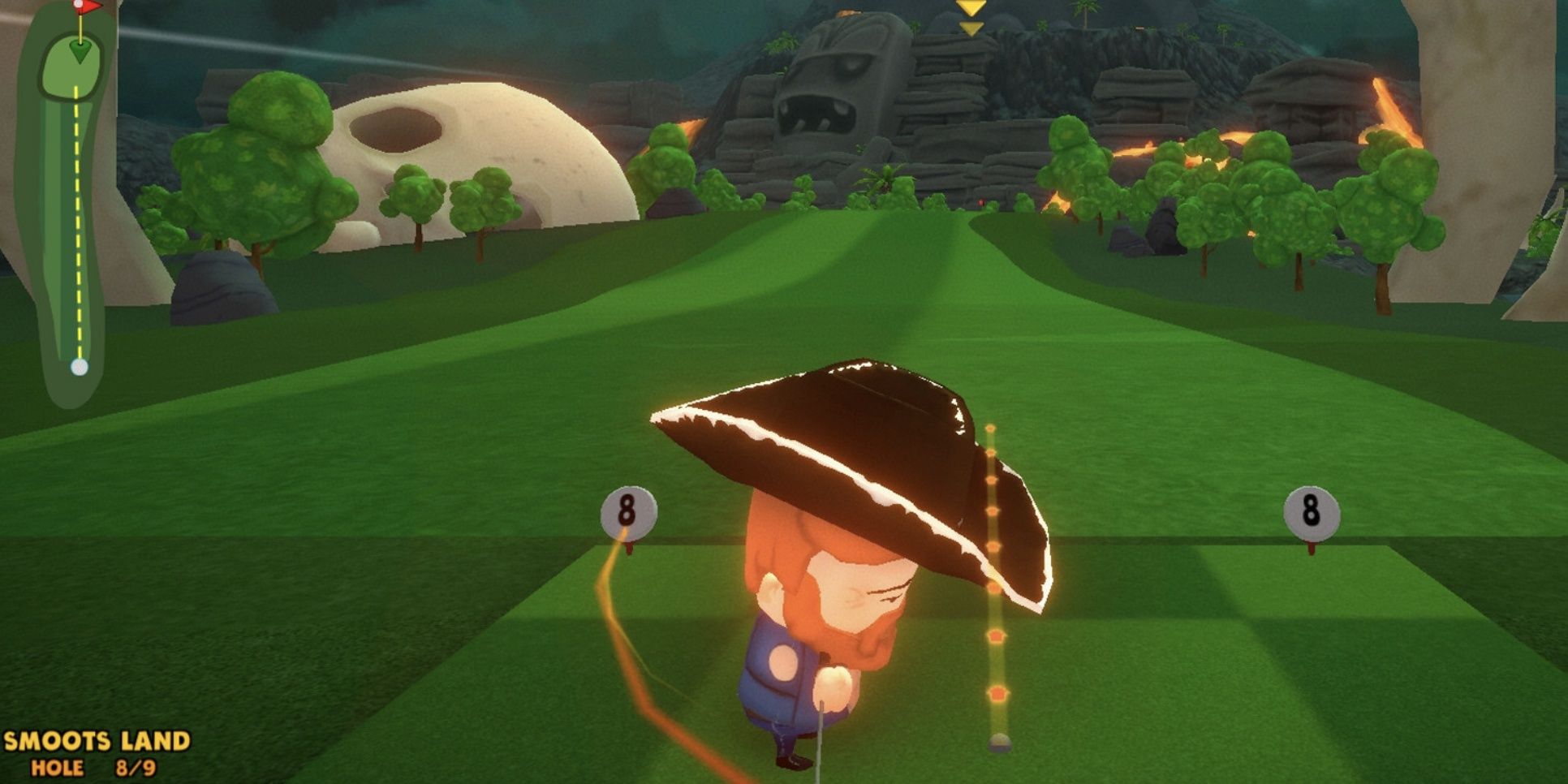 first shot on volcano stage in smoots golf