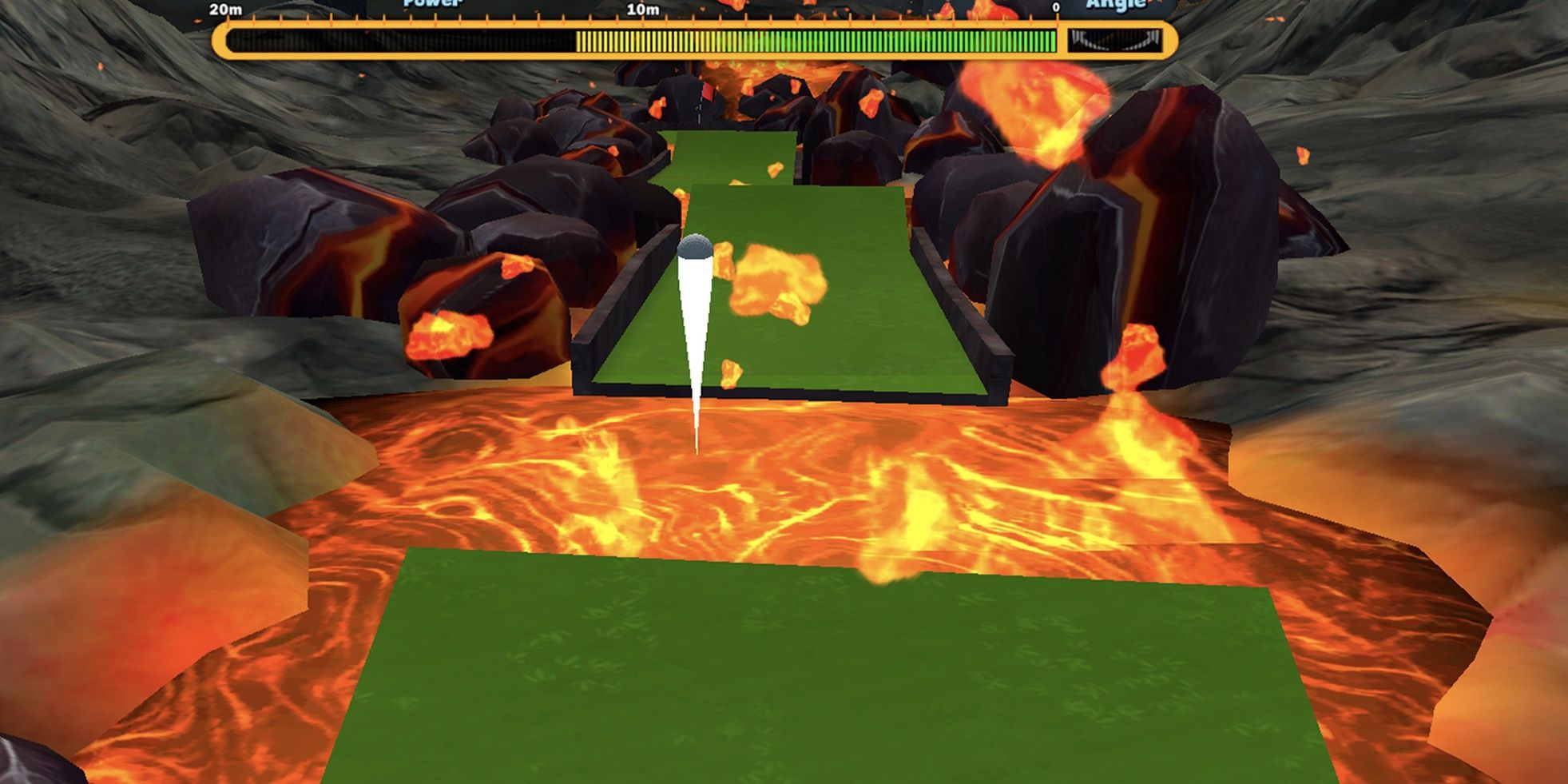 golfing in volcano stage in smoots golf