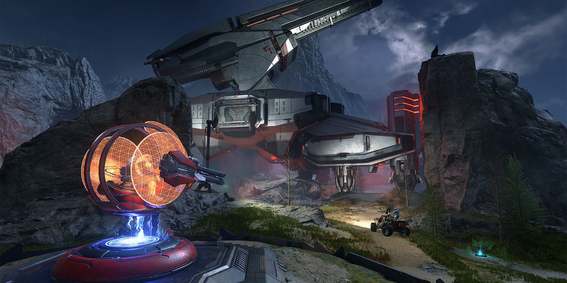 A screenshot showing the Deadlock map in Halo Infinite