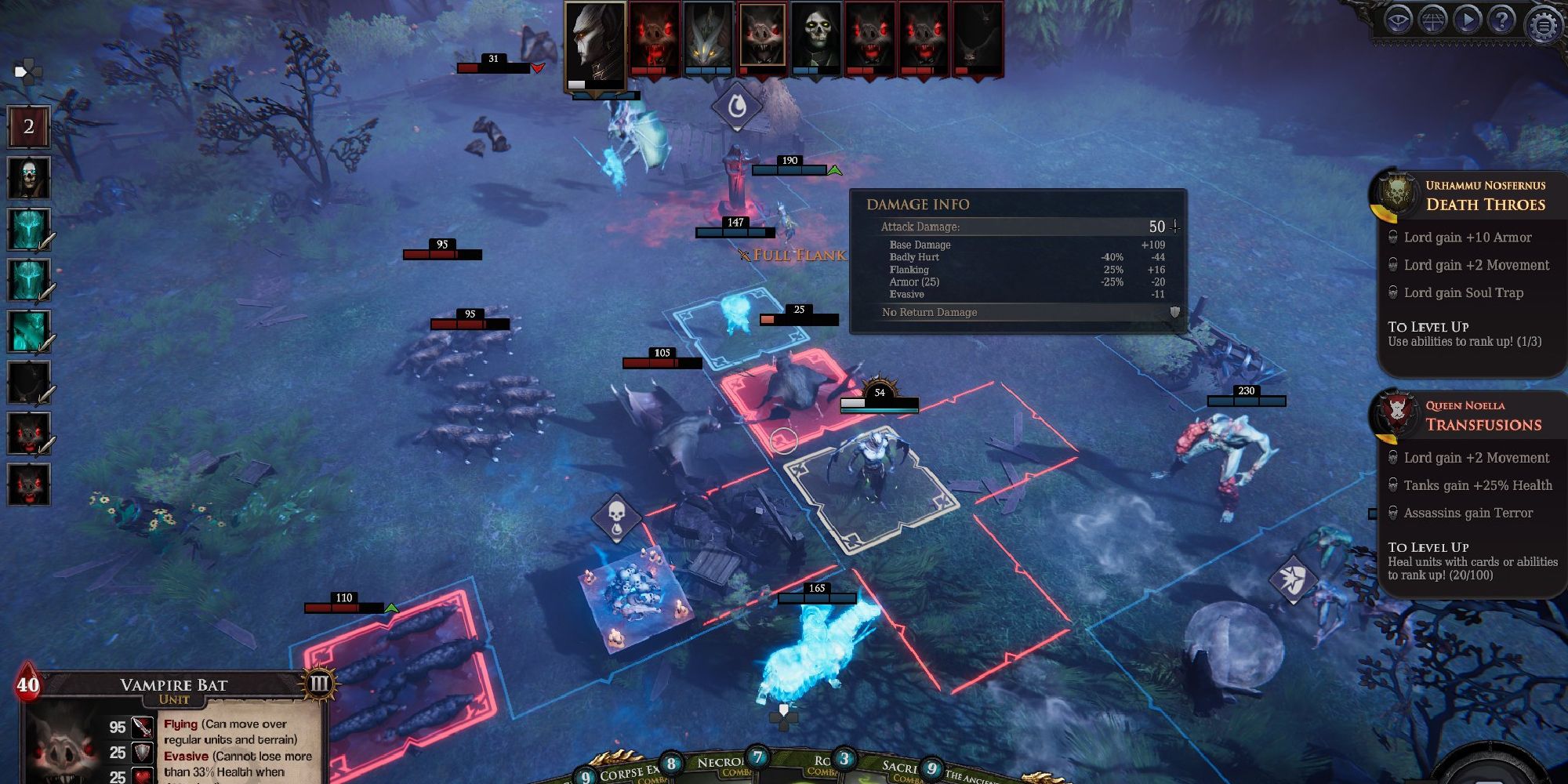 A unit ponders an attack in Immortal Realms: Vampire Wars