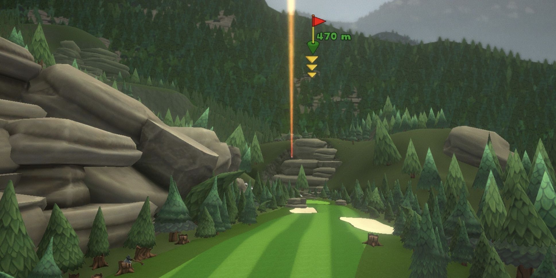 long distance shot in mountain stage in smoots golf