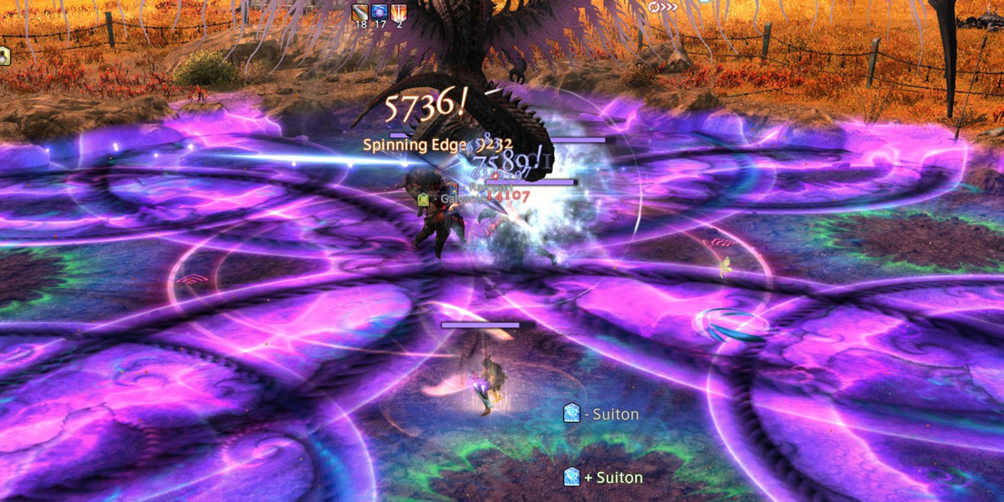 lunar bahamut using lunar flare to cover the arena in purple shrinking aoes