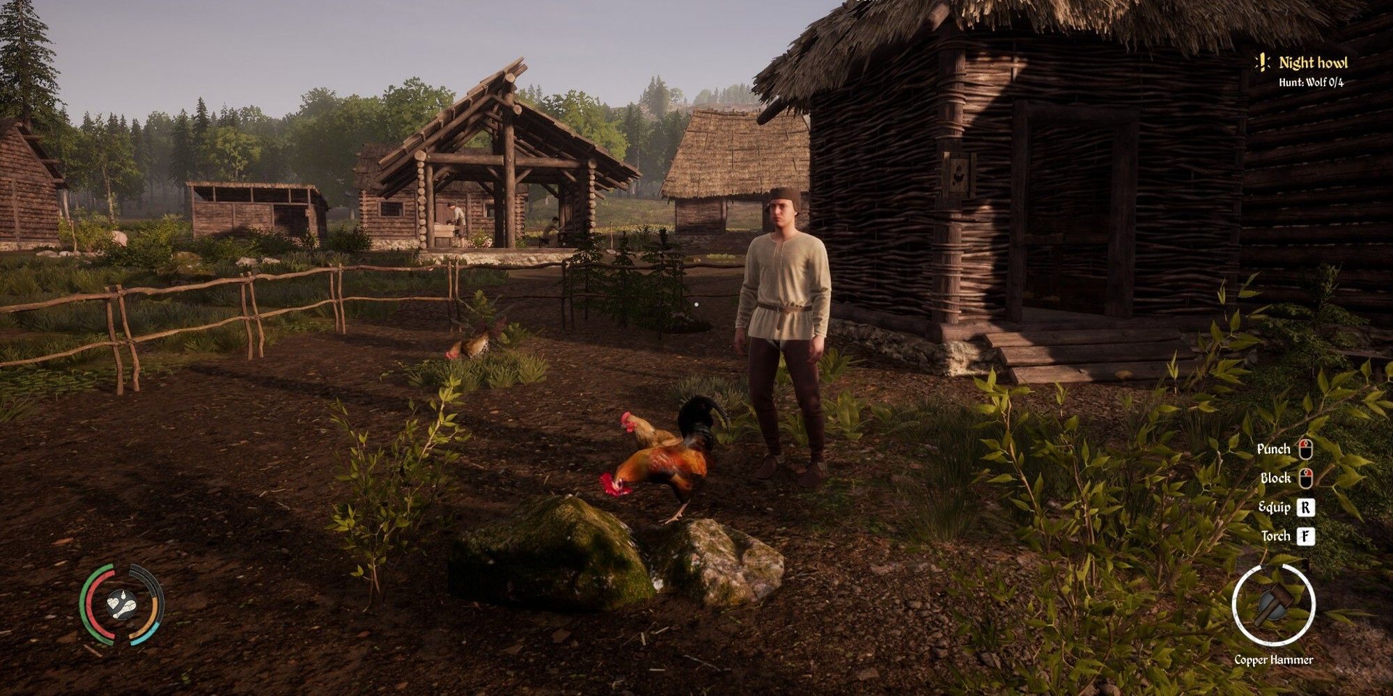 villager watching chickens