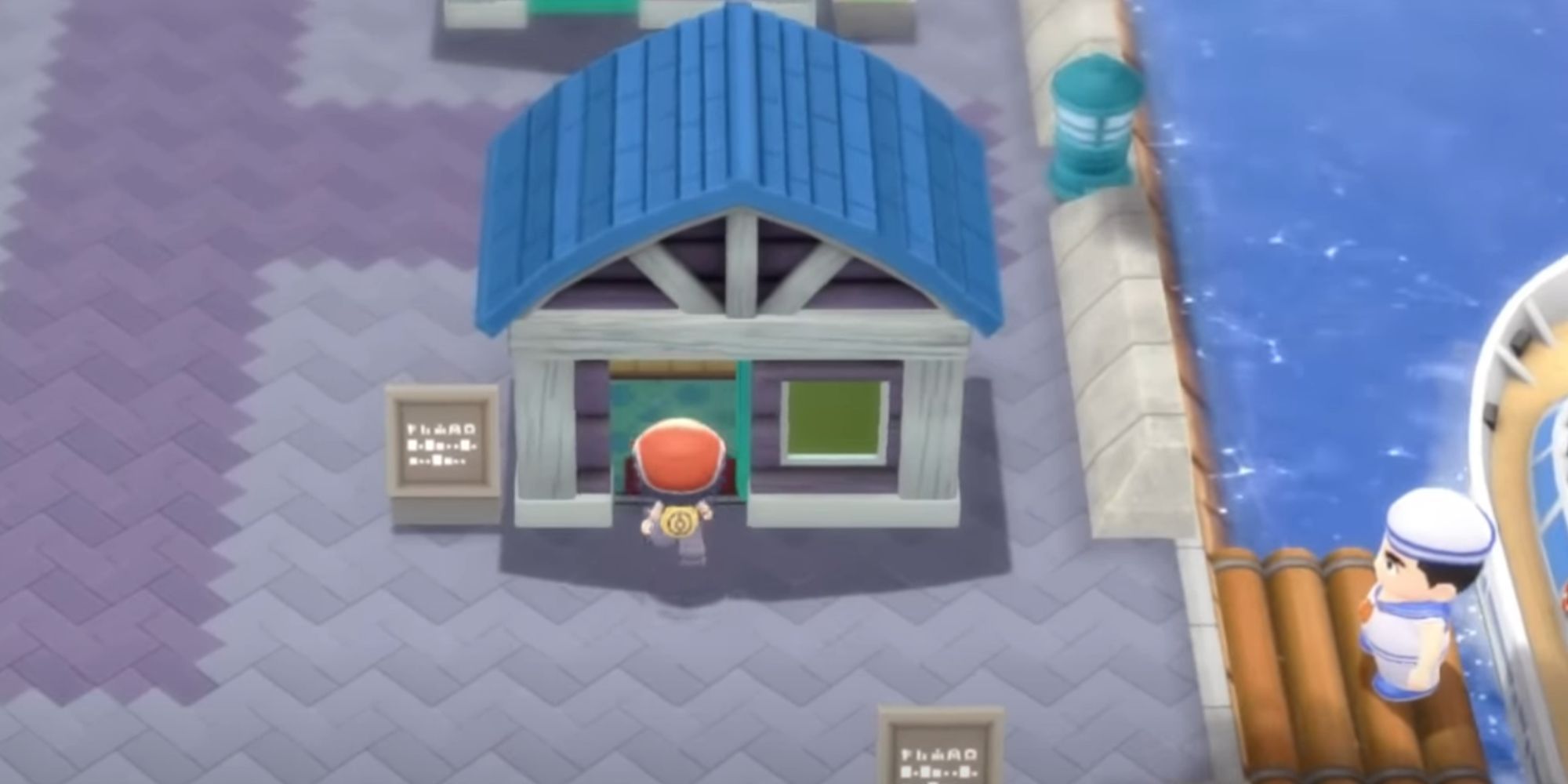 pokemon_brilliant_diamond_shining_pearl_sailor_with_a_boat_next_to_house