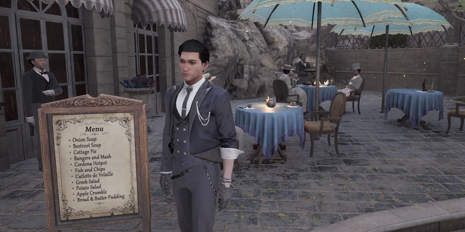 sherlock in front of cafe in sherlock holmes chapter one