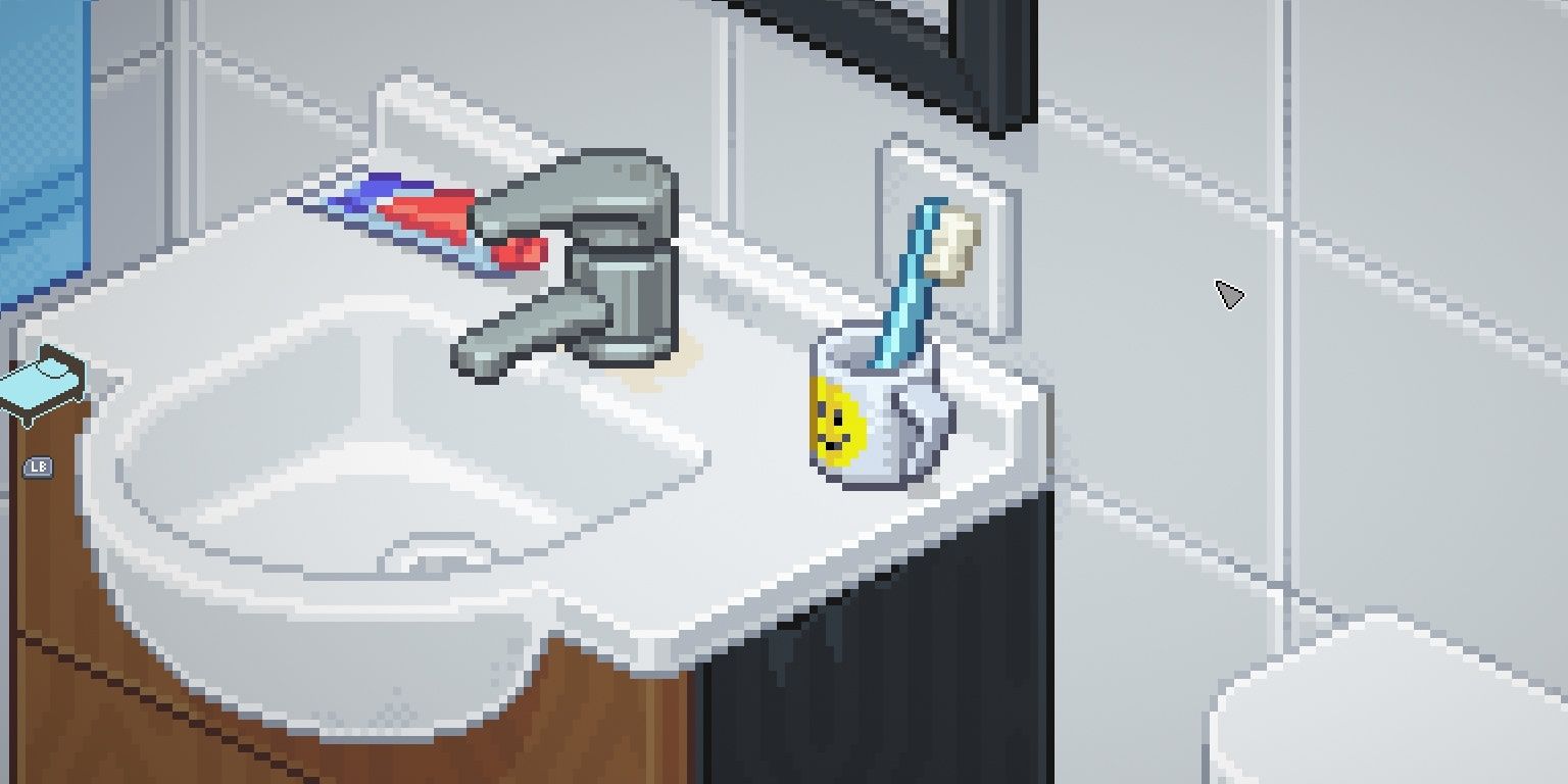 toothbrush in smile mug in unpacking