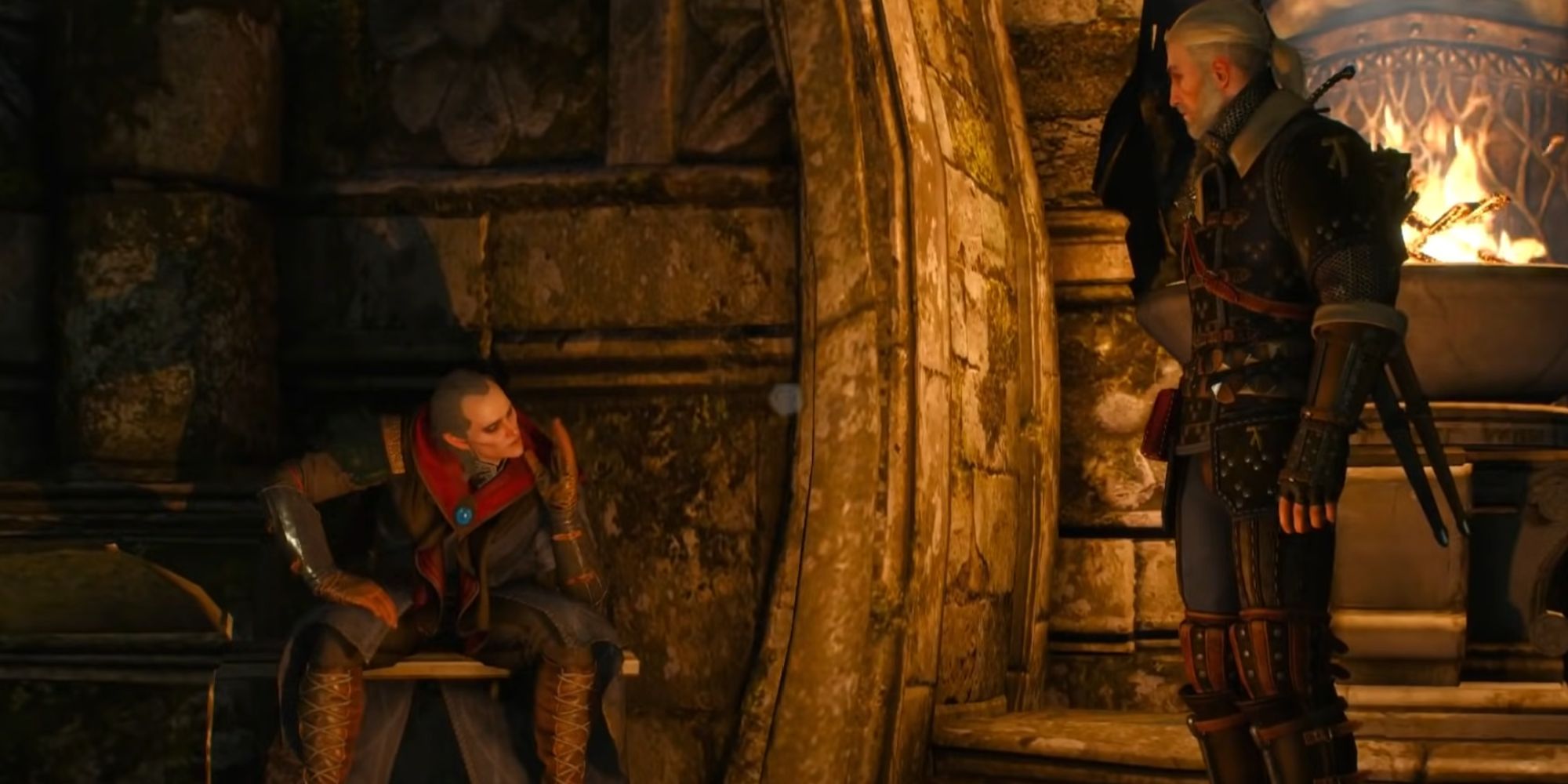 witcher_3_geralt_and_avallac'h talking_inside_a_lighthouse