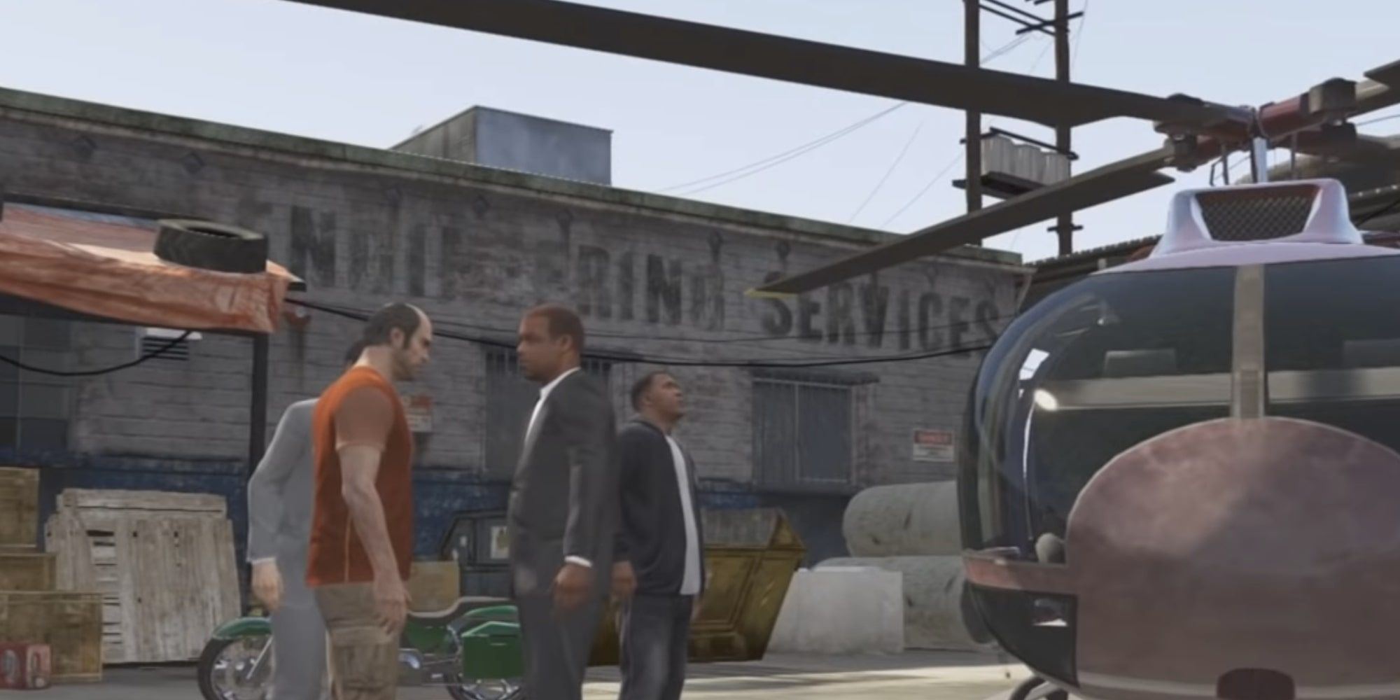 Grand Theft Auto V Franklin, Trevor and Michael meet