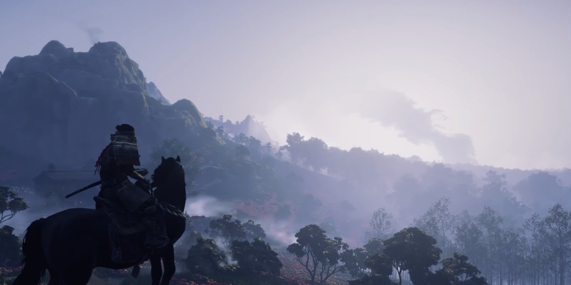 Ghost of Tsushima Jin Sakai looks over Kashine Hills
