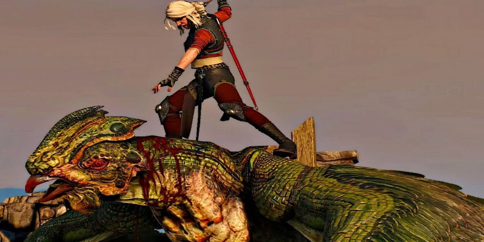 Basilisk Ciri fight kill cutscene The Witchr 3
