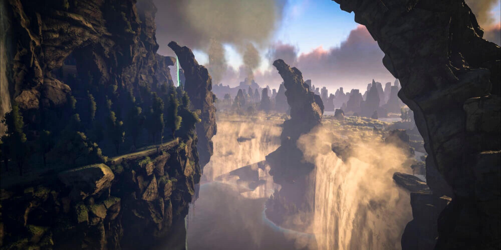 Waterfalls Flow Into The Center