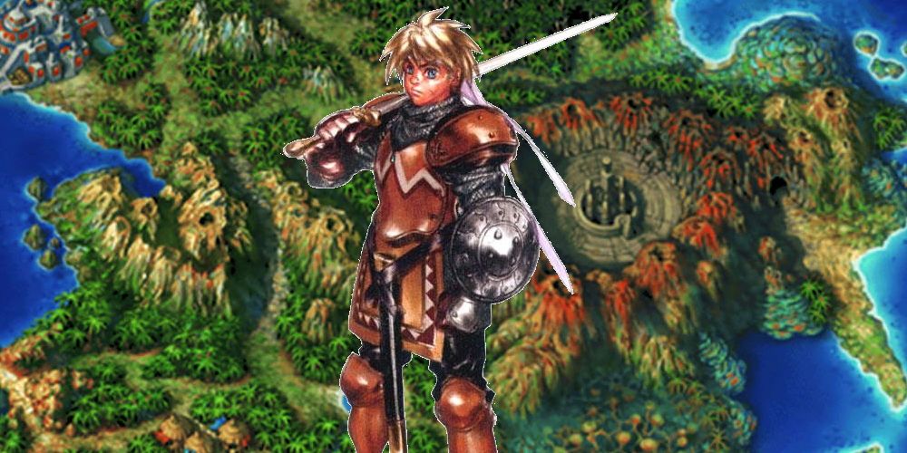 Chrono Cross's Glenn (superimposed over Chrono Cross's world map)