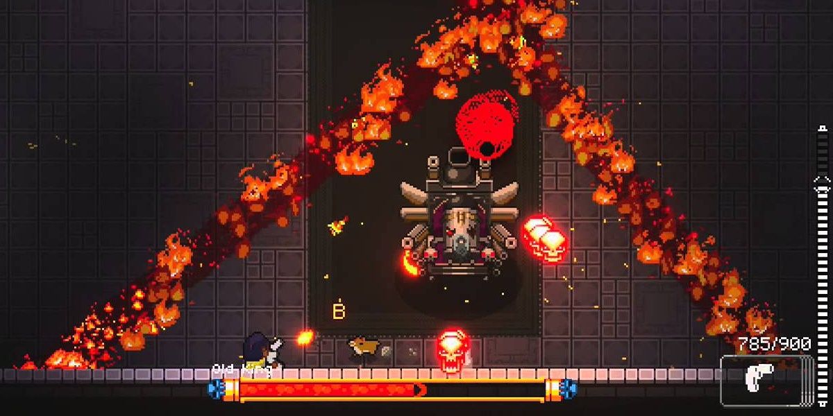 Enter The Gungeon Hunter Fighting Old King Boss 