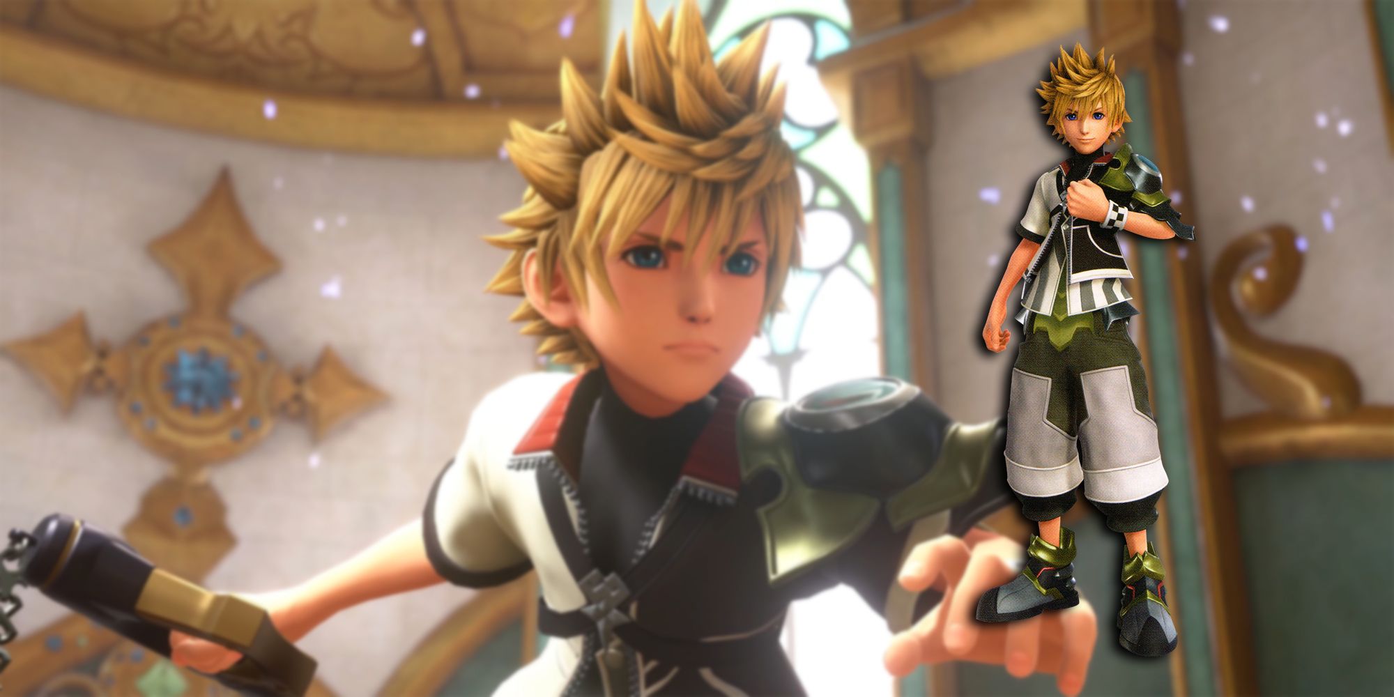 Kingdom Hearts - Ventus Fighting Vanitas In KH3 With A PNG Of Ventus Overlaid On Top