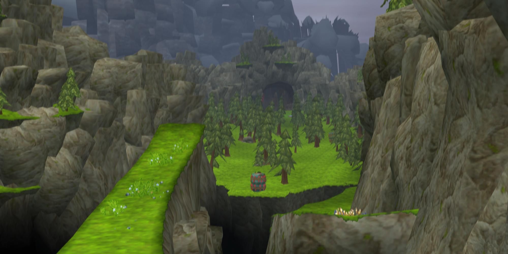 A cliff acting as a ramp in Mountain Pass