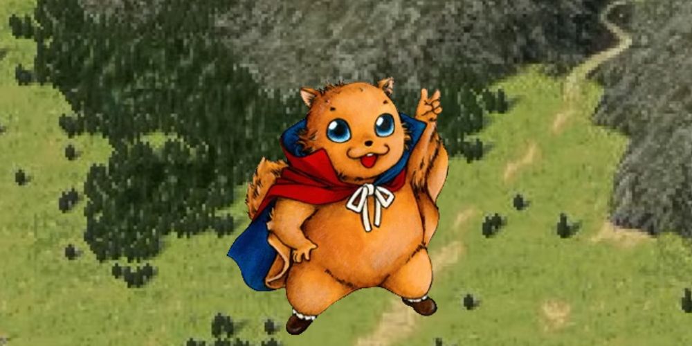 Suikoden 2's Mukumuku (superimposed over the Suikoden 2 world map)